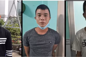 Nhóm đối tượng có hành vi cướp tài sản của người dân tại cơ quan chức năng. Ảnh: Công an An Giang.