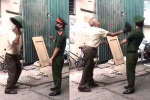 Hình ảnh được cắt từ clip ghi lại diễn biến vụ việc.