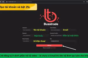 Giao diện của sàn Busstrade.