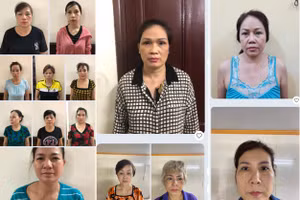 Các đối tượng trong đường dây đánh bạc và tổ chức đánh bạc vừa bị bắt giữ.