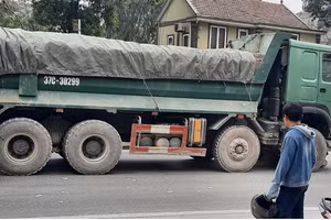 Xe ben của doanh nghiệp Tuấn Tú gây tai nạn.