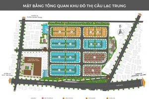 Bản đồ tổng quan dự án Khu dân cư cầu Lạc Trung.