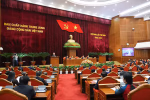 Ngày 6/5, Hội nghị lần thứ năm Ban Chấp hành Trung ương Đảng khoá XIII bước sang ngày làm việc thứ 3. Ảnh: VGP