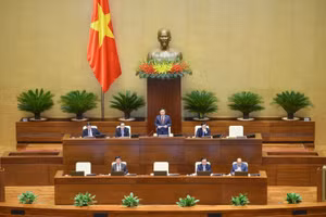 Chủ tịch Quốc hội Vương Đình Huệ điều hành Phiên họp Chất vấn và trả lời chất vấn của Kỳ họp thứ 3, Quốc hội khoá XV, ngày 07/6/2022. Ảnh: Quochoi.vn