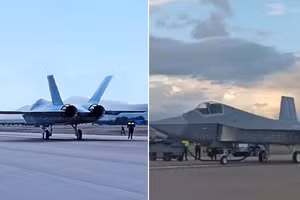 Tiêm kích TF-X chuẩn bị cất cánh.