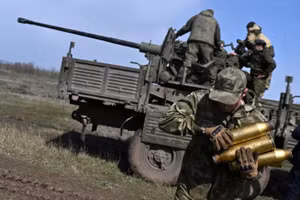 Binh sĩ Nga diễn tập.