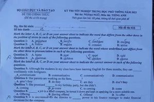 Đề thi và gợi ý lời giải môn Tiếng Anh thi tốt nghiệp THPT 2023