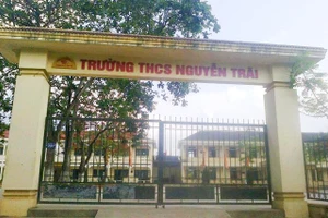 Trường THCS Nguyễn Trãi (thị trấn Tân Kỳ, huyện Tân Kỳ, Nghệ An) nơi xảy ra vụ tai nạn đuối nước