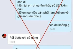 Đoạn tin nhắn đối tượng giả danh công an để lừa đảo. Ảnh: Công an tỉnh Tuyên Quang cung cấp