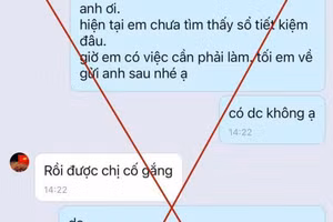 Đoạn tin nhắn đối tượng giả danh công an để lừa đảo. Ảnh: Công an tỉnh Tuyên Quang cung cấp