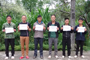 6 đối tượng tổ chức cho người khác nhập cảnh trái phép bị bắt giữ. Ảnh: Tiến Thắng (BĐBP Hà Giang)