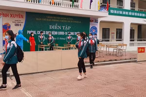 Buổi diễn tập điểm được tổ chức tại Trường THCS Lý Tự Trọng.