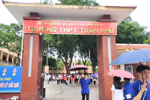 Hội đồng coi thi Trường THPT Trần Phú (TP Vĩnh Yên) có 696 thí sinh đăng ký dự thi với 29 phòng thi.