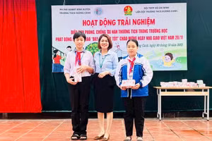 Hoạt động trải nghiệm tại Trường THCS Hương Canh (Vĩnh Phúc).