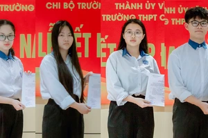 Từ trái qua phải là các em: Hồng Ngọc, Minh Châu, Châu Giang và Trung Hồng.