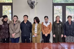 Nhóm người trong đường dây bị cơ quan chức năng tạm giữ hình sự. Ảnh: Công an tỉnh Hà Giang