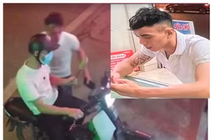 Một trong 2 nghi phạm cướp giật điện thoại ở Tam Dương. Ảnh: Công an huyện Tam Dương