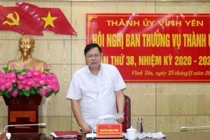 Bí thư Thành ủy Vĩnh Yên Nguyễn Ngọc Bình chủ trì hội nghị