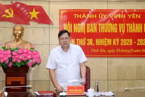 Bí thư Thành ủy Vĩnh Yên Nguyễn Ngọc Bình chủ trì hội nghị