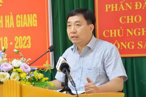 Ông Nguyễn Mạnh Dũng làm Quyền Bí thư Tỉnh ủy Hà Giang. (Ảnh: Văn Nghị)