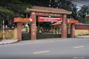 Trường THPT Phạm Công Bình nơi có giáo viên thuộc diện F1 Covid-19.