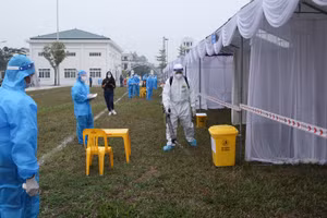 Khu vực diễn tập tại phường Hội Hợp, TP. Vĩnh Yên