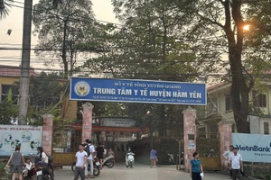 Trung tâm Y tế huyện Hàm Yên nơi các công nhân nằm điều trị.