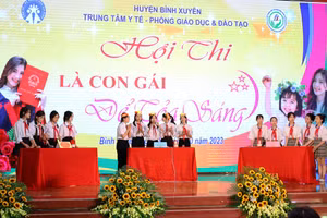 Hội thi có sự tham gia của 3 trường THCS trên địa bàn huyện Bình Xuyên.