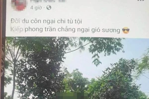 Bài đăng của anh T. Ảnh: Công an Vĩnh Phúc.