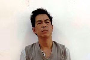 Đối tượng Triệu Văn Môn tại cơ quan Công an