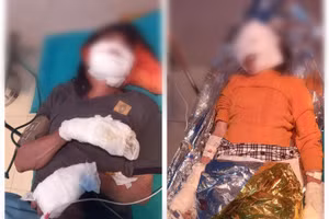 2 bệnh nhân được cấp cứu tại bệnh viện. Ảnh: BVĐK Hùng Vương