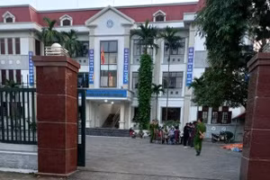 Trụ sở Bảo hiểm xã hội huyện Thanh Ba, nơi ông V. tử vong.