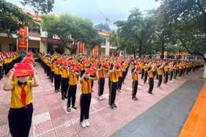 Màn trình diễn của học sinh Trường Tiểu học Liên Bảo.