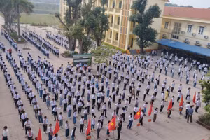 Cảnh quan môi trường sư phạm trường THCS Liên Châu khang trang, sạch đẹp.