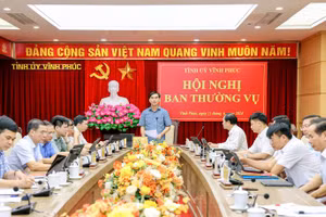Ông Dương Văn An, Bí thư Tỉnh ủy Vĩnh Phúc chủ trì Hội nghị Ban Thường vụ. (Ảnh minh họa)