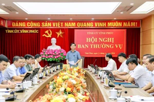 Ông Dương Văn An, Bí thư Tỉnh ủy Vĩnh Phúc chủ trì Hội nghị Ban Thường vụ. (Ảnh minh họa)