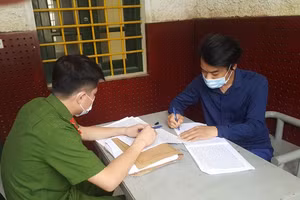 Đối tượng Tuấn khai nhận với Cơ quan Công an