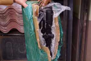 Linh kiện khẩu súng bị CSGT phát hiện thu giữ. Ảnh: Công an tỉnh Hà Giang