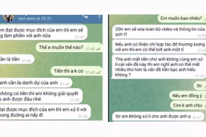 Đoạn nói chuyện có nội dung tống tiền liên quan đến cuộc gọi video với gái lạ.