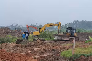 Chủ đầu tư tiến hành san gạt mặt bằng dự án