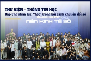 Hội thảo Chuyển đổi số và quản lý tri thức trong các tổ chức thu hút sự quan tâm của gần 300 sinh viên và hơn 60 đại biểu đến từ 35 đơn vị trong cả nước - Ảnh: Khoa Thư viện - Thông tin học.