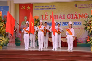 Khai giảng năm học mới tại Bắc Giang. Ảnh: Đăng Chung