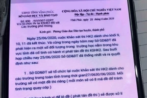 Văn bản giả do học sinh tự cắt ghép bằng phần mềm trên điện thoại