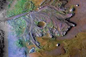 Hố va chạm Jezero trên sao Hỏa.