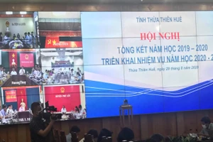 Hình ảnh Hội nghị trực tuyến tổng kết năm học 2019-2020 tại đầu cầu Văn phòng UBND tỉnh