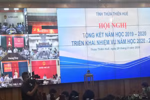 Hình ảnh Hội nghị trực tuyến tổng kết năm học 2019-2020 tại đầu cầu Văn phòng UBND tỉnh