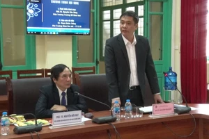 PGS.TS. Nguyễn Văn Đăng, Hiệu trưởng Trường ĐH Khoa học (ĐH Thái Nguyên) phát biểu tại Hội nghị.