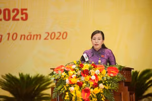Bí thư Tỉnh ủy Thái Nguyên khóa XX, nhiệm kỳ 2020 - 2025 Nguyễn Thanh Hải phát biểu nhận nhiệm vụ