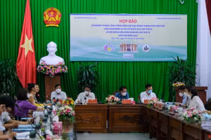 Quang cảnh buổi họp báo thông tin lễ khánh thành công trình Đền thờ Vua Hùng Thành phố Cần Thơ.