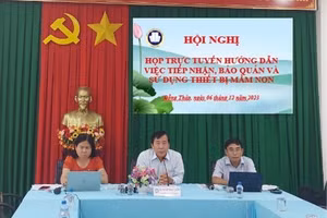 Đại biểu tham dự Hội nghị tại điểm cầu chính